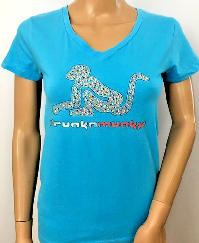 Ladies drunknmunky blue neck - drunknmunky, v