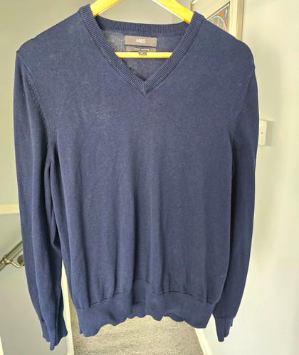 Men navy knit cotton - navy,