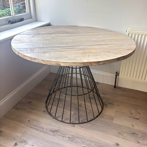 Reclaimed pine round dining