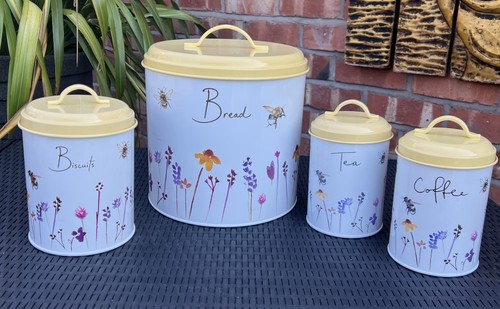 Boho bees flowers canister - boho,
