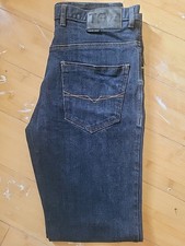 Men's Blue Denim Jeans - Twisted Faith RAW - Size W34 L34 - Condition (Good)