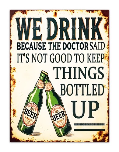 Funny metal beer bottle - metal, "