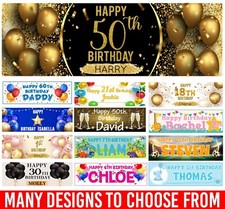 Personalised Birthday Banners Happy Birthday Party Decoration 1st 18th 21st 50th