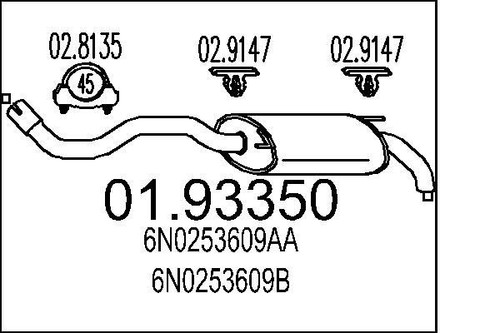 Mts 93350 muffler exhaust - mts, 01.93350