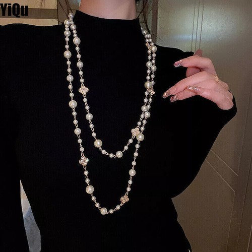 Long necklace chain nacre - necklace,