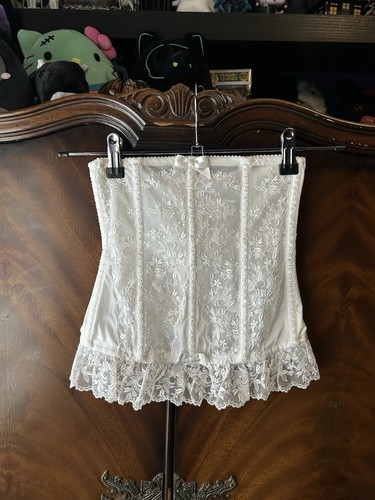 White lace corset - , with