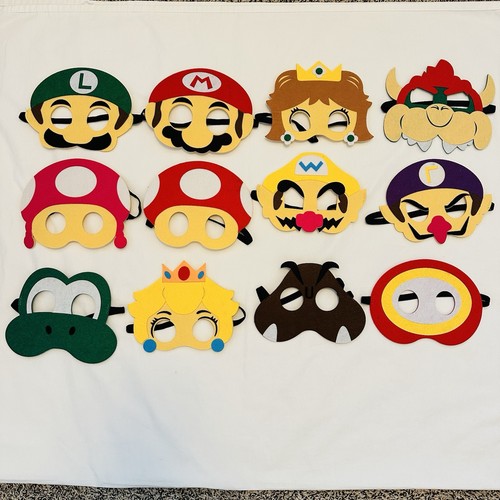 Super mario felt masks - super,