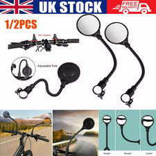 UK MTB Bike Flexible Rearview Mirror Bicycle Handlebar Convex Rear View Mirror