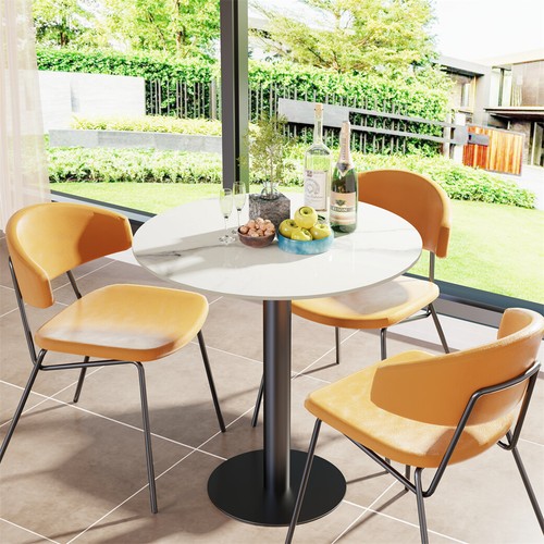 Round marble bar table - marble, base