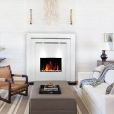 White Electric Fireplace Fire