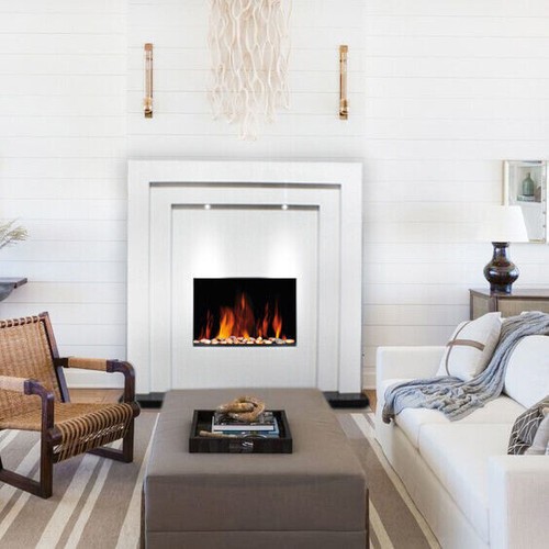 White electric fireplace - electric,