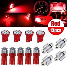 13Pcs Combo Red LED Car Interior Inside Light Dome Map Door License Plate Lights