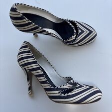 Alexander McQueen Blue Striped Canvas Pumps/heels- Size 3- Worn Once