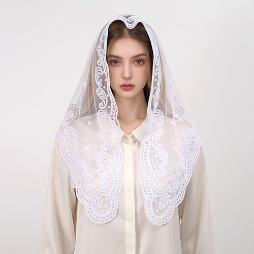 White lace chapel - lace, veil