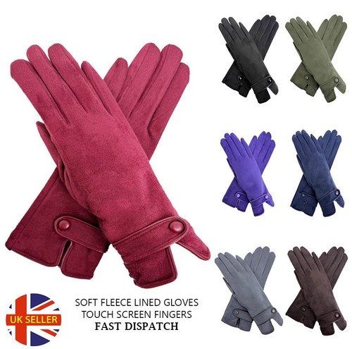 Women button gloves - gloves, winter