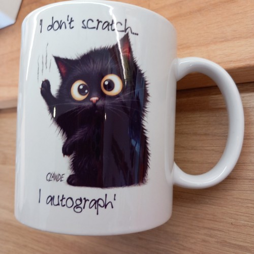 Black cat clawde 11oz - black, ceramic