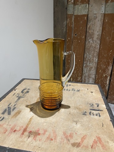 Vintage amber hand blown glass - hand,
