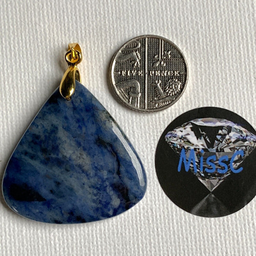 Dumortierite 33x31mm teardrop - 33x31mm,