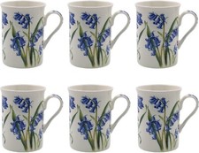 6 Bluebell Coffee Mugs Blue