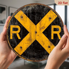 RAILROAD CROSSING Rustic METAL