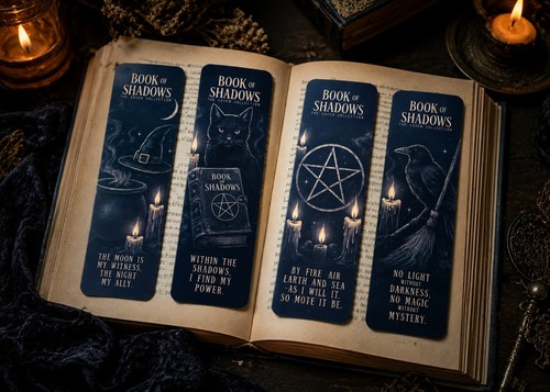 Witchy gothic bookmarks - witchy,