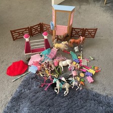 Vintage Barbie Doll Dream Stable Plays Set Dog Tawny Horse Pony Farm Accessories