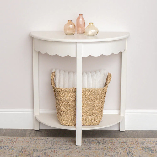 White scalloped half moon - scalloped,