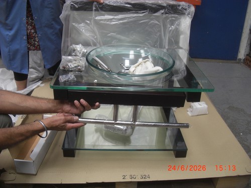 Modern 65cm glass basin unit - modern,