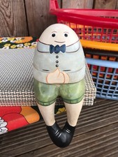 VINTAGE WOODEN HUMPTY DUMPTY SHELF SITTER ORNAMENT FIGURE