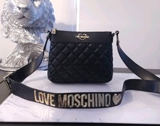 Love Moschino crossbody bag womens black leather sequin strap