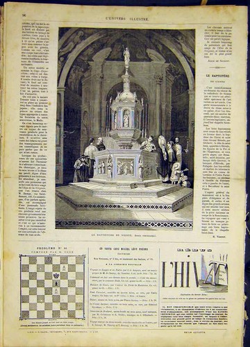 Original old antique print - old,