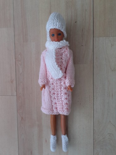 Hand knitted barbie doll - hand,