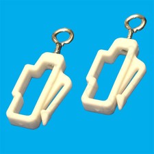 2x Plastic White Curtain Line