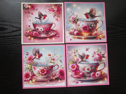 Shabby chic teacup with - 4,