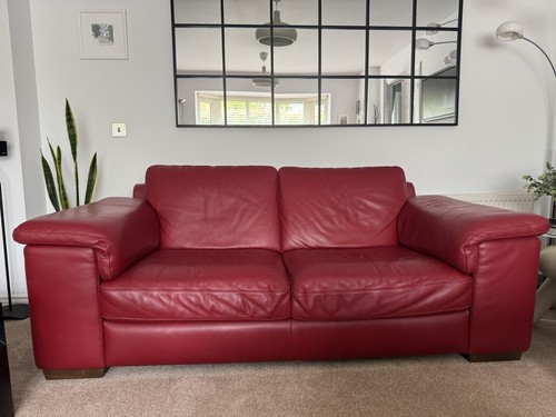 Leather sofa and chair