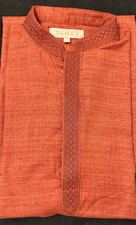 Men's Burnt Orange Long Kurta Size M Indian/pakistani / Unused /cotton /unused