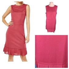 Dark Pink Dress Size  XL 20/22 BONPRIX Pleated Hem Plus Smart Ladies NEW NWOT A3