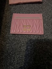 Miu Miu Matelasse Nappa Card Holder with Box and Dust Bag - Pink