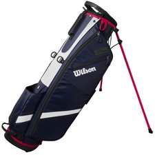 Wilson QS Lite Stand Bag 4 Way Divider Rain Hood & 4 Pockets - Navy/White/Red