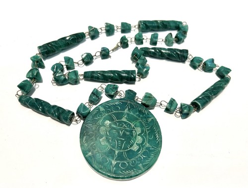 Vintage malachite etched aztec - etched,