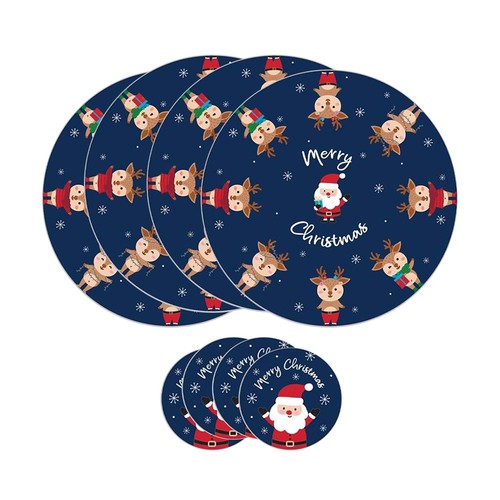 Round christmas placemats - round,