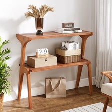 Solid Wood End Table, 2 Tier
