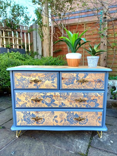 Upcycled floral pine chest - chest, of
