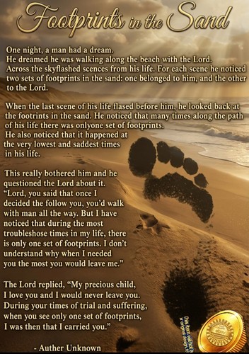 Footprints the sand - in,