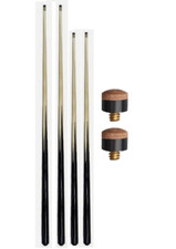 4 x 1 PIECE MIXED SIZE HOME POOL TABLE CUES 2 x 36" & 2 x 42" CUES & 2 FREE TIPS