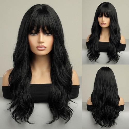 Long wavy black - wavy,