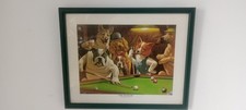 The Hustler Arthur Sarnoff Vintage Picture Dogs Playing pool