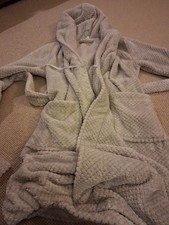 JOHN LEWIS GREY WAFFLE LADIES DRESSING GOWN Size SMALL
