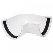 POLYPIPE - 117mm x 75mm -  Deepflow Gutter - White - Angle/Corner 90°