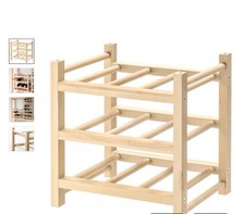 IKEA Vintage 2004 Original Sealed 9 Slot Wood Wine Rack Swedish MCM New In Box